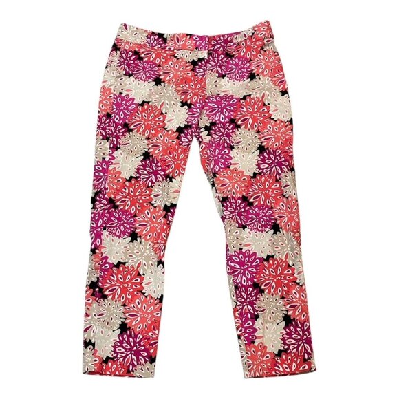 Cappagallo Women's Floral Stretch Cropped Pants Size 12 Gardencore Cottagecore - Picture 1 of 3